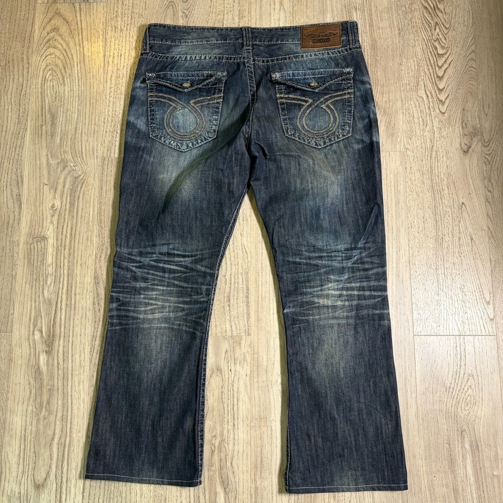 Big‎ Star Mens Orion Straight LegJeans Limited Vtg Buckle Size 40R Distressed - Picture 14 of 14